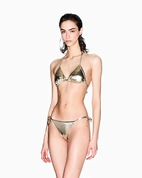 Metallic fabric bikini bottoms