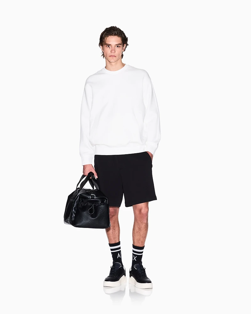 Bonded cotton crewneck sweatshirt