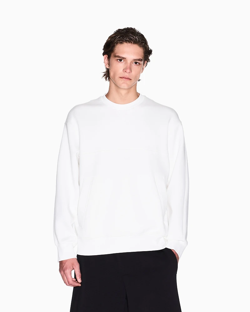 Bonded cotton crewneck sweatshirt