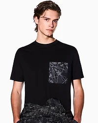Regular fit T-shirt with patterned pocket