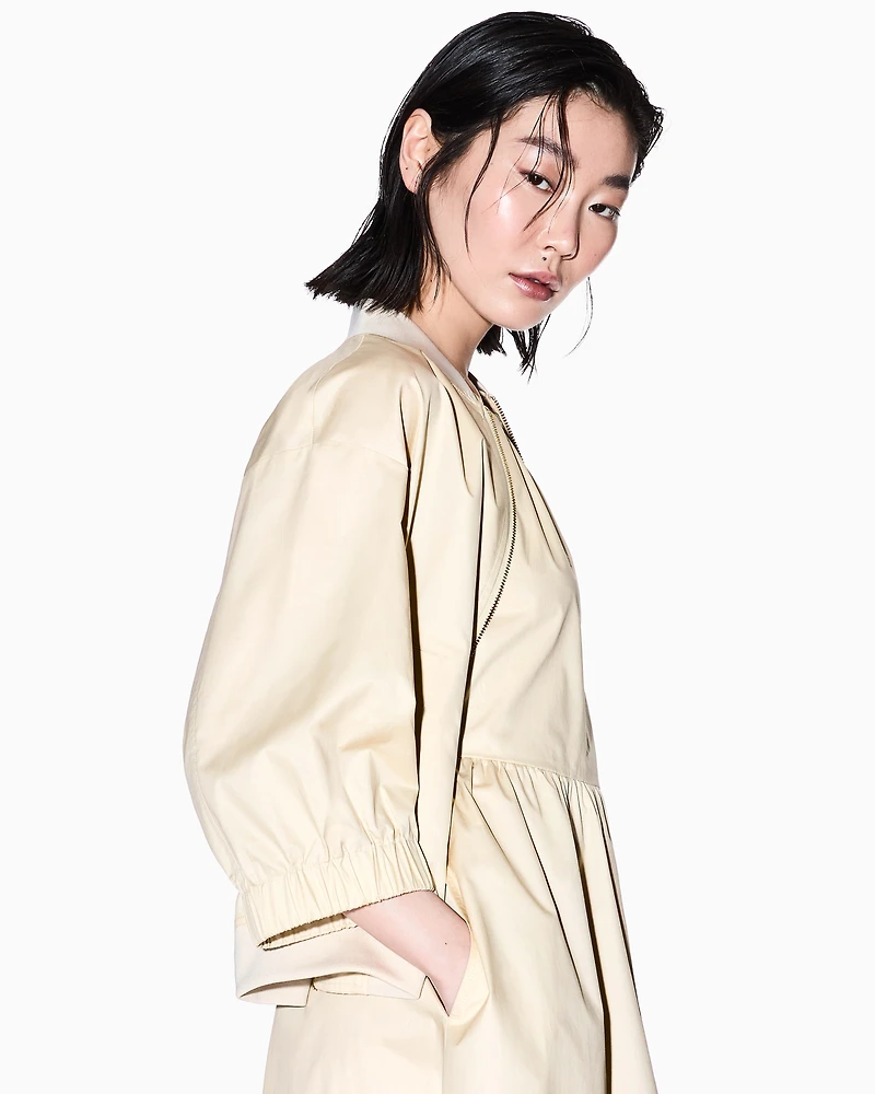 Cotton Blouson with Short Sleeves