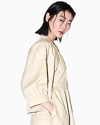 Cotton Blouson with Short Sleeves
