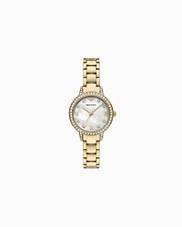 Emporio Armani -  Three-Hand Gold-Tone Stainless Steel Watch, Woman, Multicoloured, Size: TU