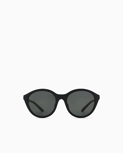 Emporio Armani - Boy’s round sunglasses, Unisex Junior, Black, Size: 48L