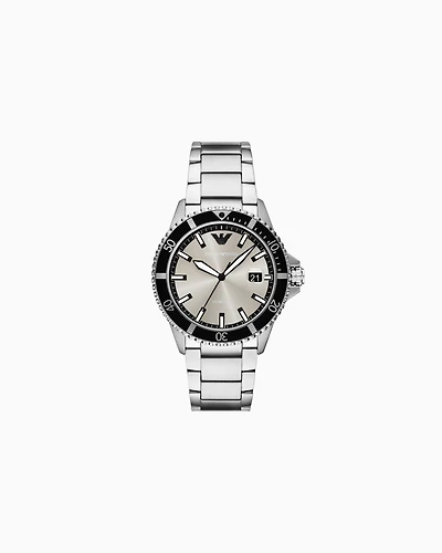 Emporio Armani -  World Explorer Three-Hand Date Stainless Steel Watch, Man, Multicoloured, Size: TU