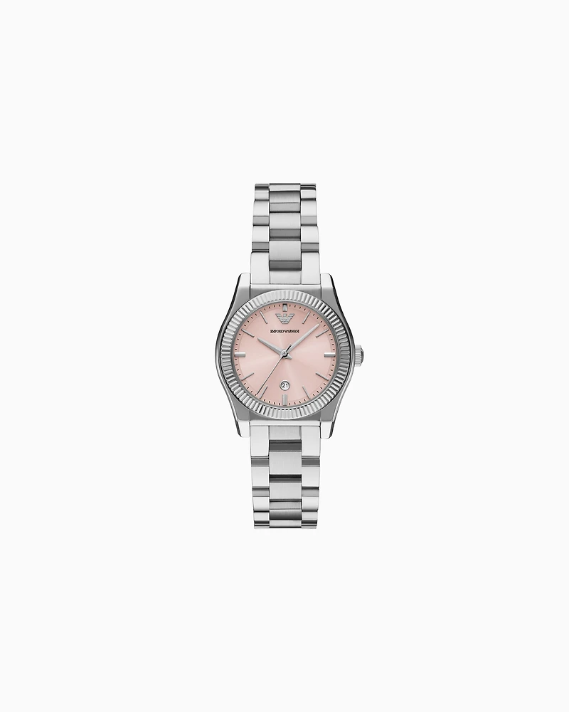 Emporio Armani - Three-Hand Date Stainless Steel Watch, Woman, Multicoloured, Size: TU