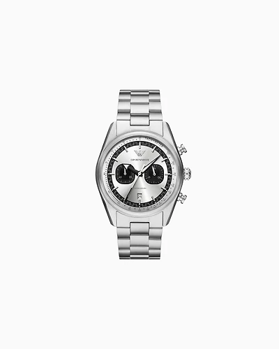 Emporio Armani -  Chronograph Stainless Steel Watch, Man, Multicoloured, Size: TU