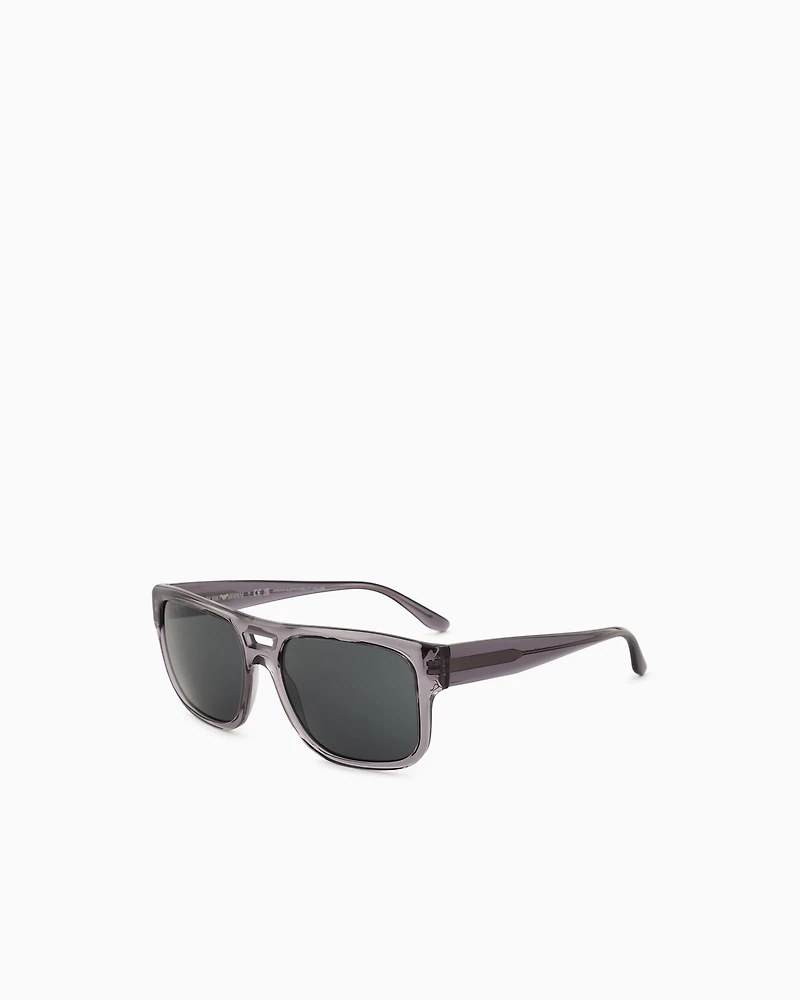 Emporio Armani - Men’s pillow sunglasses, Man, Grey, Size: 57L