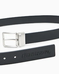 Leather belt with logo