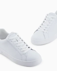 Leather sneakers with logo on the sole