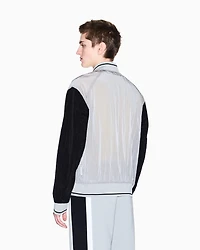 Bomber jacket with contrasting sleeves