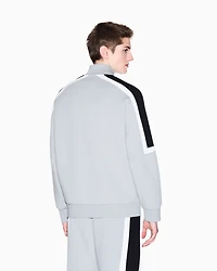 Full zip sweatshirt with contrasting stripes