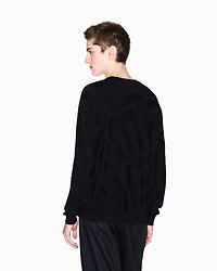 Viscose blend sweater with jacquard lettering