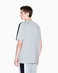 Short-sleeved sweatshirt with contrasting stripes