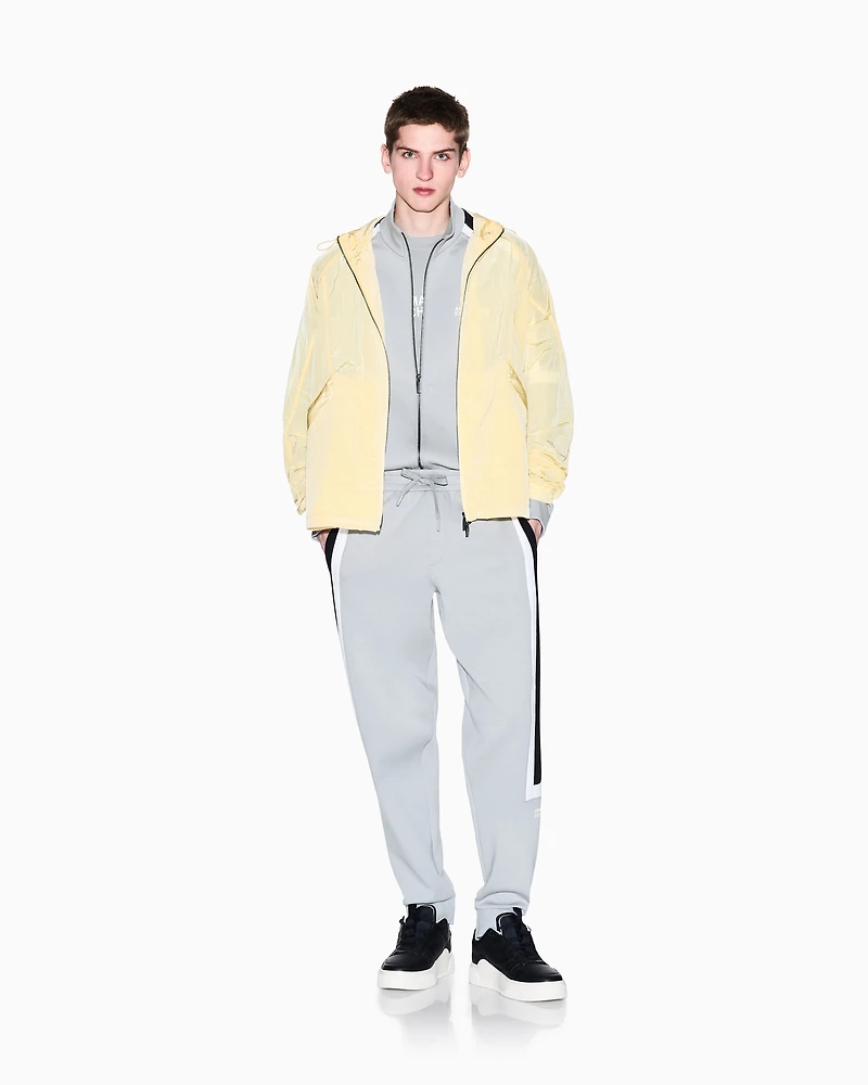 Full zip sweatshirt with contrasting stripes