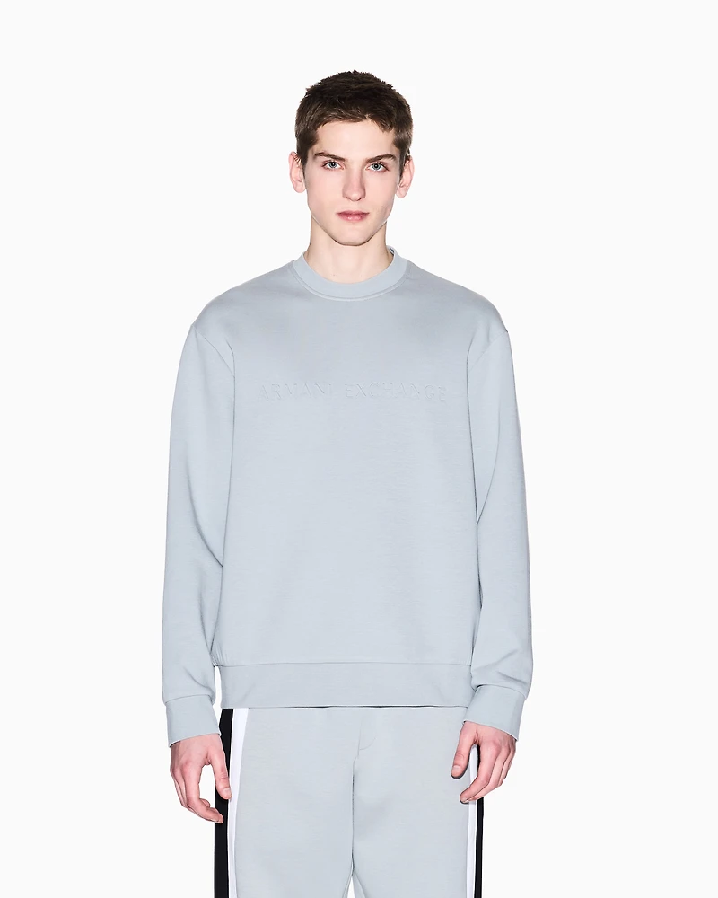 Crewneck cotton blend sweatshirt