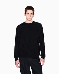 Viscose blend sweater with jacquard lettering
