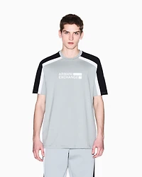 Short-sleeved sweatshirt with contrasting stripes