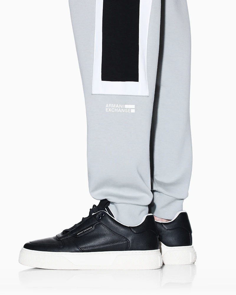 Jogger pants with contrasting stripes