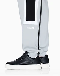 Jogger pants with contrasting stripes