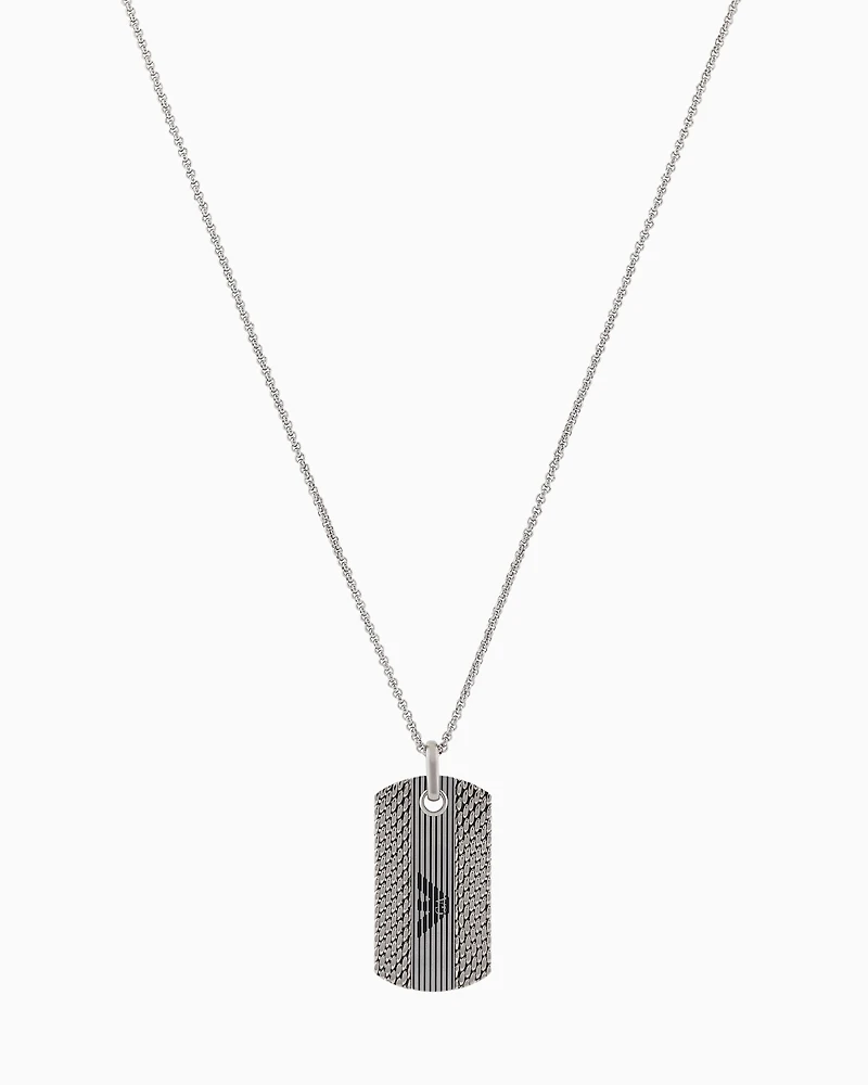 Emporio Armani -  Stainless Steel Dog Tag Necklace, Man, Multicoloured, Size: TU