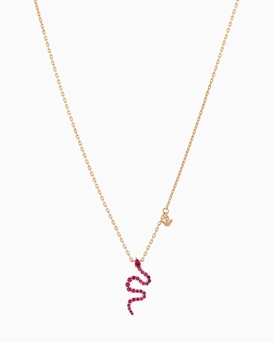 Emporio Armani -  14K Rose Gold-Plated Sterling Silver Pendant Necklace, Woman, Multicoloured, Size: TU