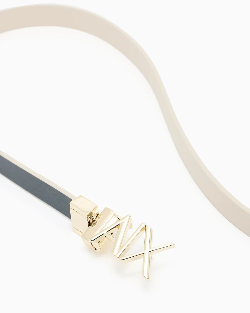Reversible belt with gold logo