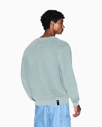 Striped Texture Crew Neck Sweater