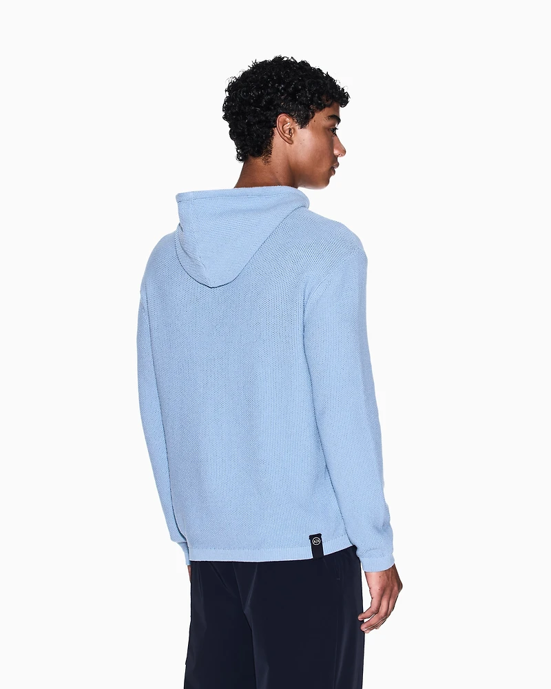 Rice stitch hooded sweater