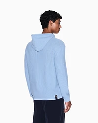 Rice stitch hooded sweater