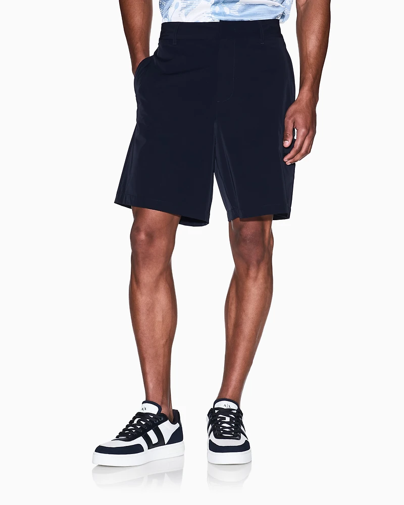 Armani Exchange - Stretch nylon Bermuda shorts, Man, Navy Blue, Size: 29