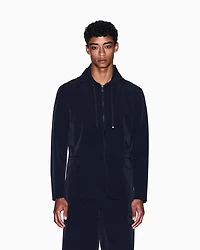 Stretch nylon hooded jacket