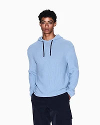 Rice stitch hooded sweater