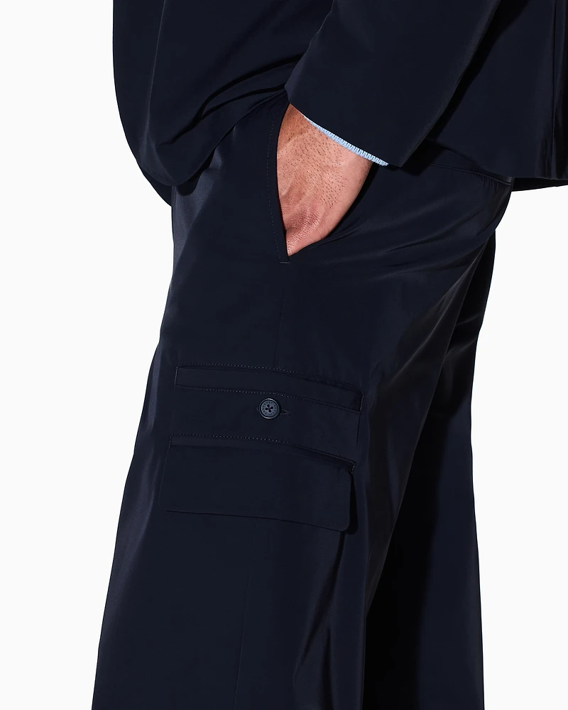 Stretch nylon cargo trousers