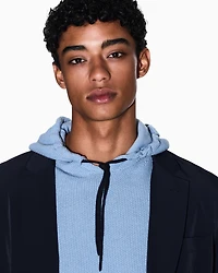 Rice stitch hooded sweater