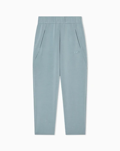 Emporio Armani - Cupro trousers with an elasticated waist, Girl, Light Blue, Size: