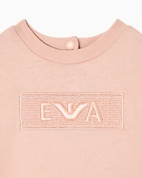 Emporio Armani - Jersey T-shirt with embroidered EA patch, Girl, Pink, Size: