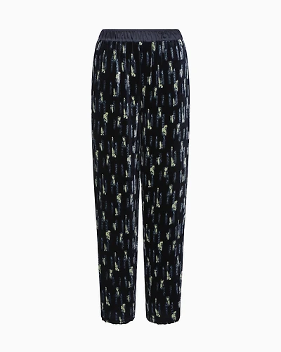 Emporio Armani - Printed velvet trousers, Woman, Navy Blue, Size: