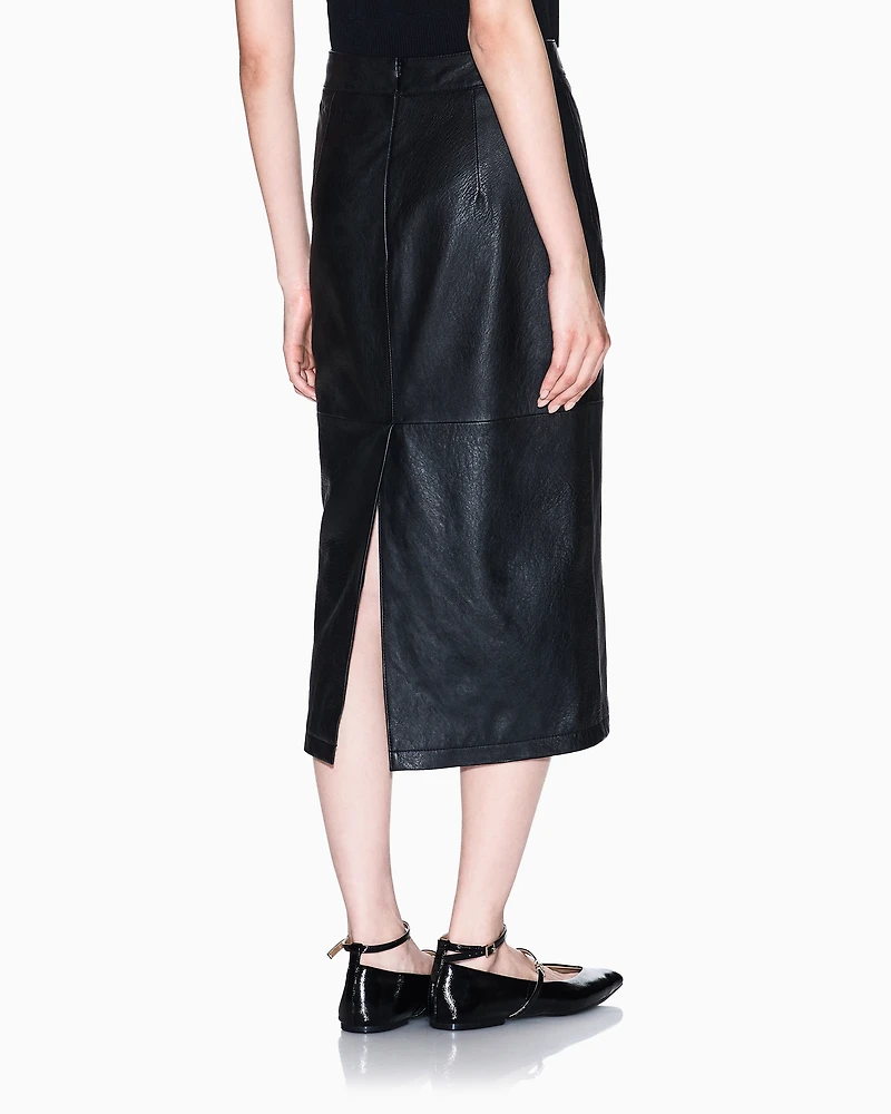 Leather longuette skirt