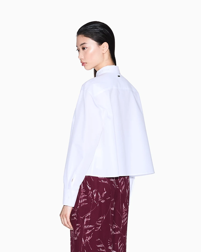 Cotton Blend Cropped Shirt