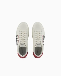 Emporio Armani - Valentine’s Day capsule collection leather sneakers, Woman, White, Size: