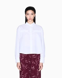 Cotton Blend Cropped Shirt