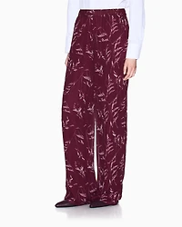 Pleated trousers chiffon foliage