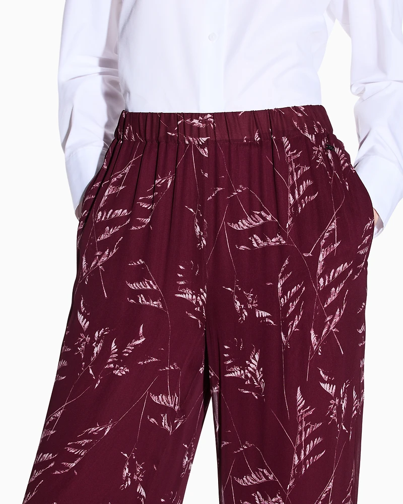 Pleated trousers chiffon foliage