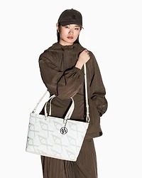 Shopper bag with allover logo