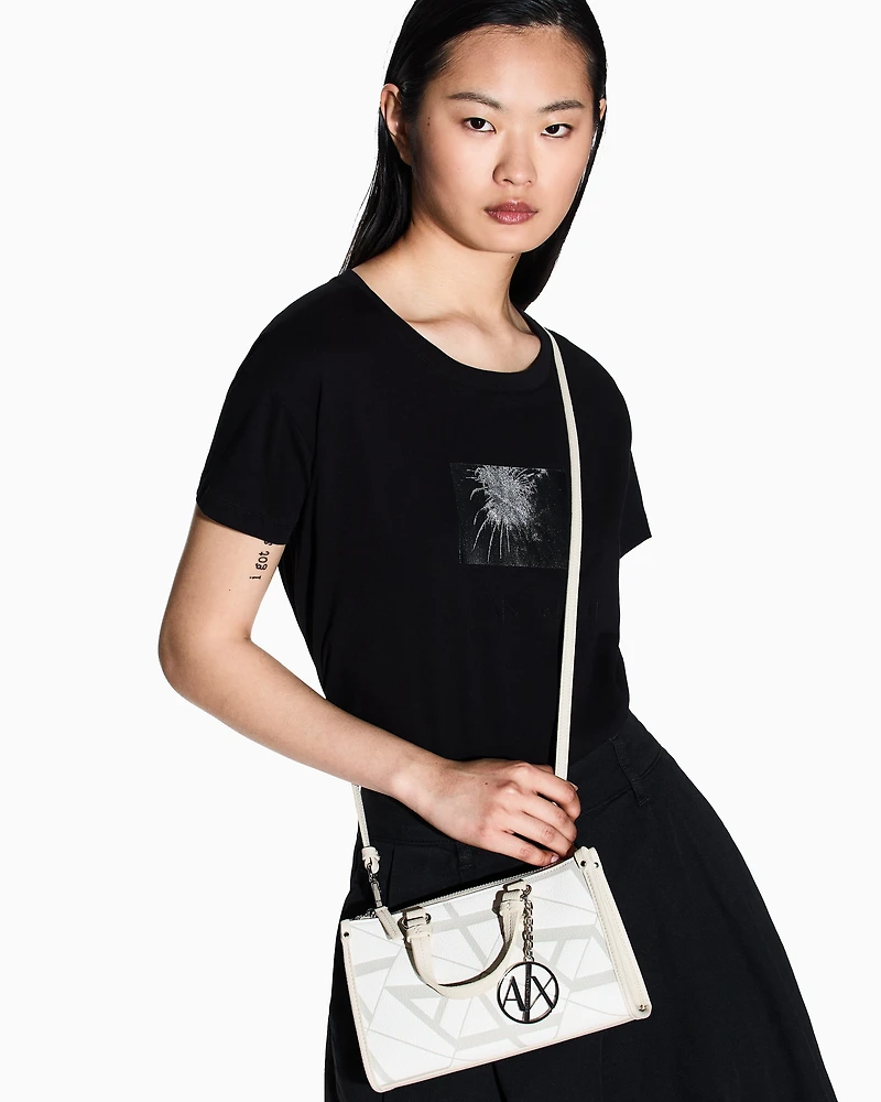 Handbag with maxi allover logo