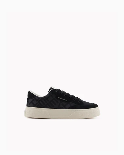 Sneakers with allover logo insert