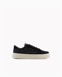 Sneakers with allover logo insert