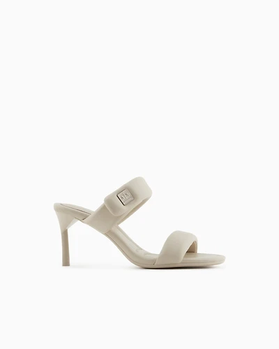 Heeled sandals with two straps