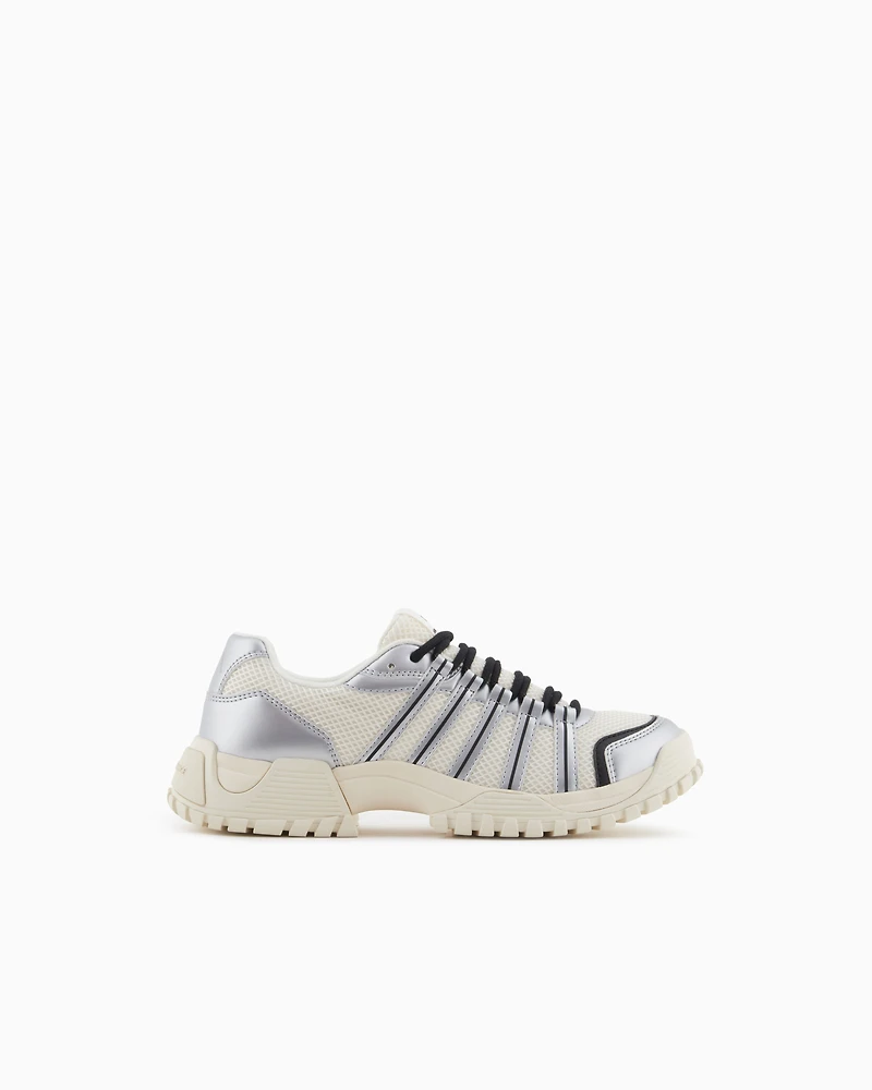 Sneakers with metallic inserts